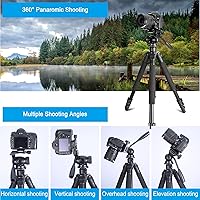 Vista 7 de Trípode portátil de viaje de 64.5 pulgadas, compatible con cámaras SLR, teléfonos celulares, binoculares, visores de observación, monoculares