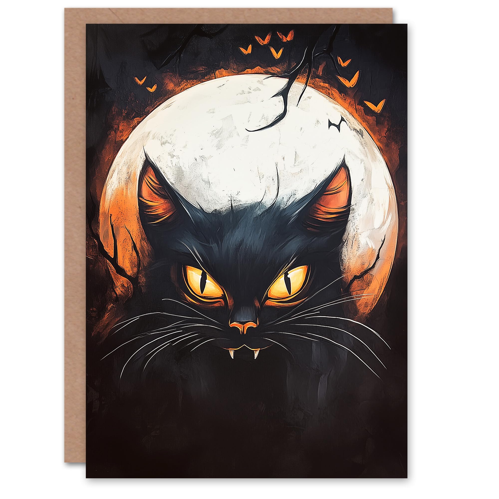 Artery8 Halloween Greeting Card - Black