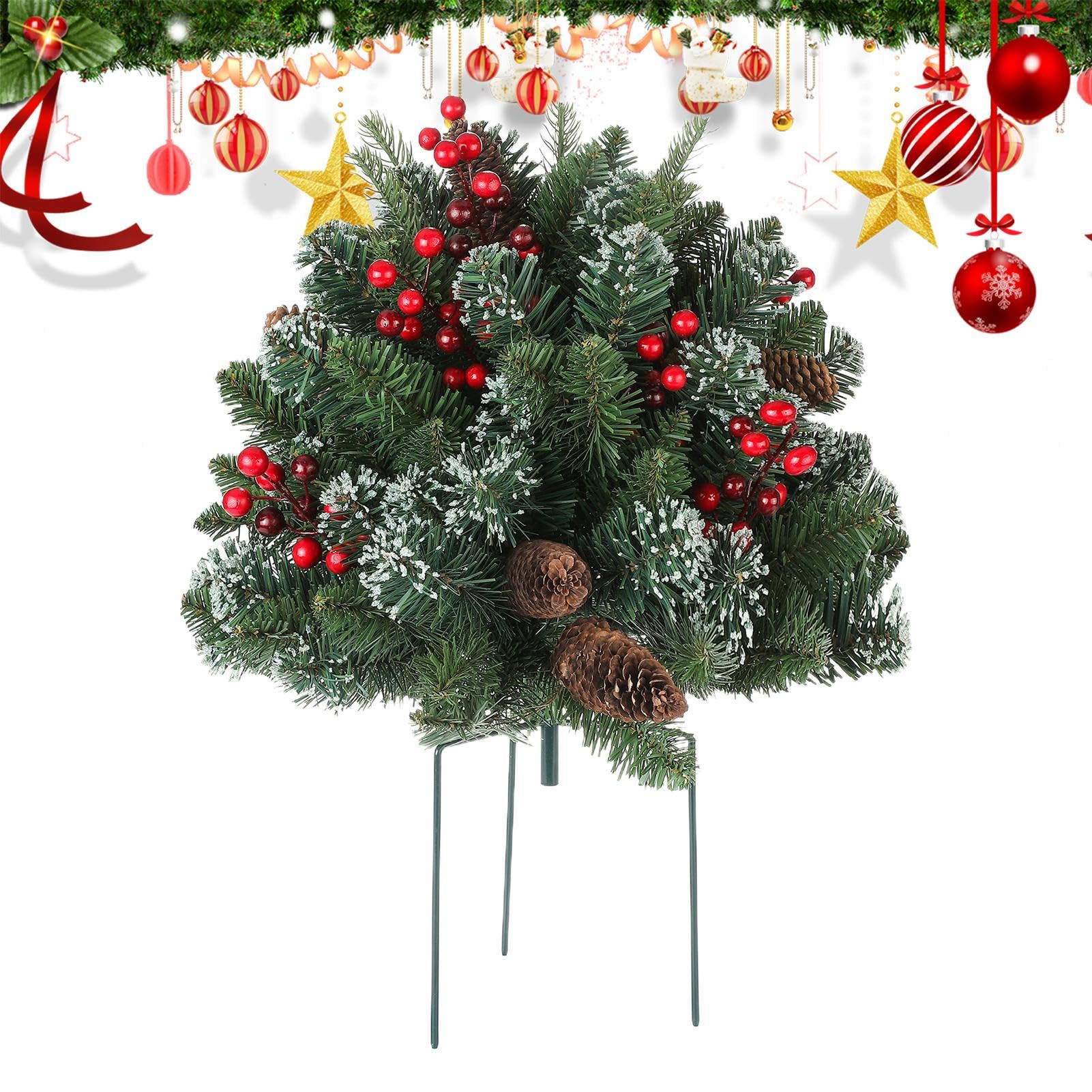 Décoration de Noël – Pâte avec arbre, cônes de pin et baies, décoration | Idéal pour la décoration, la terrasse, le jardin et les espaces extérieurs pendant la période des fêtes