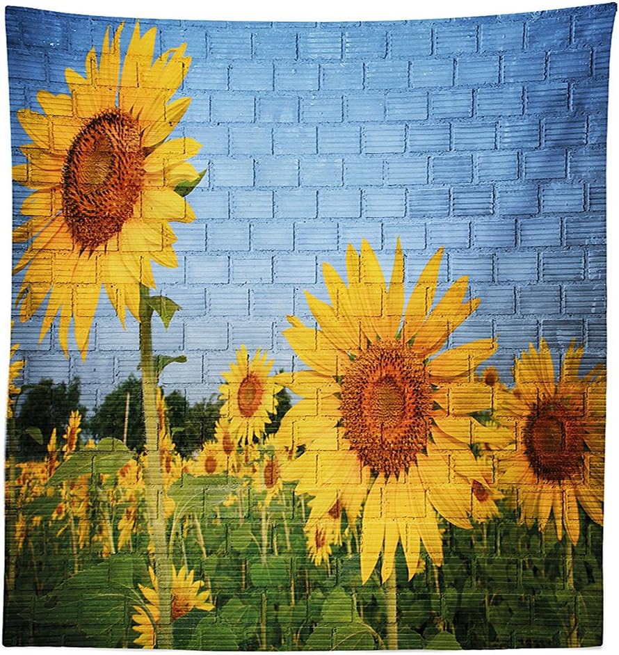 vipsung Rustic Home Decor Tablecloth Sunflowers on Wall