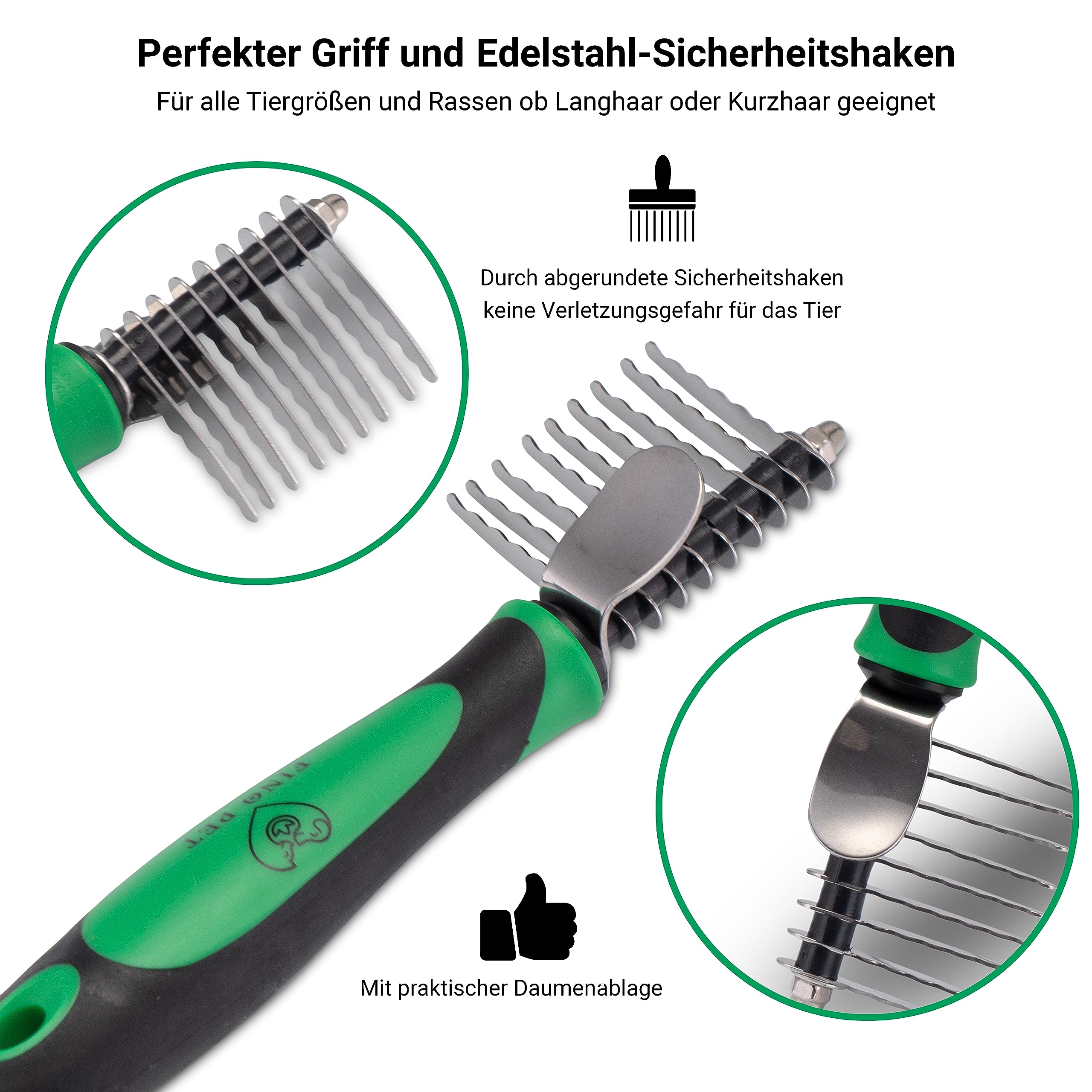 6er Mega-Set auch als Starterset Pflegebürsten, mit verschiedenen Hundebürsten und Katzenbürsten inklusive Entfilzungsbürsten, ideales Katzenzubehör/Hundezubehör für die Fellpflege