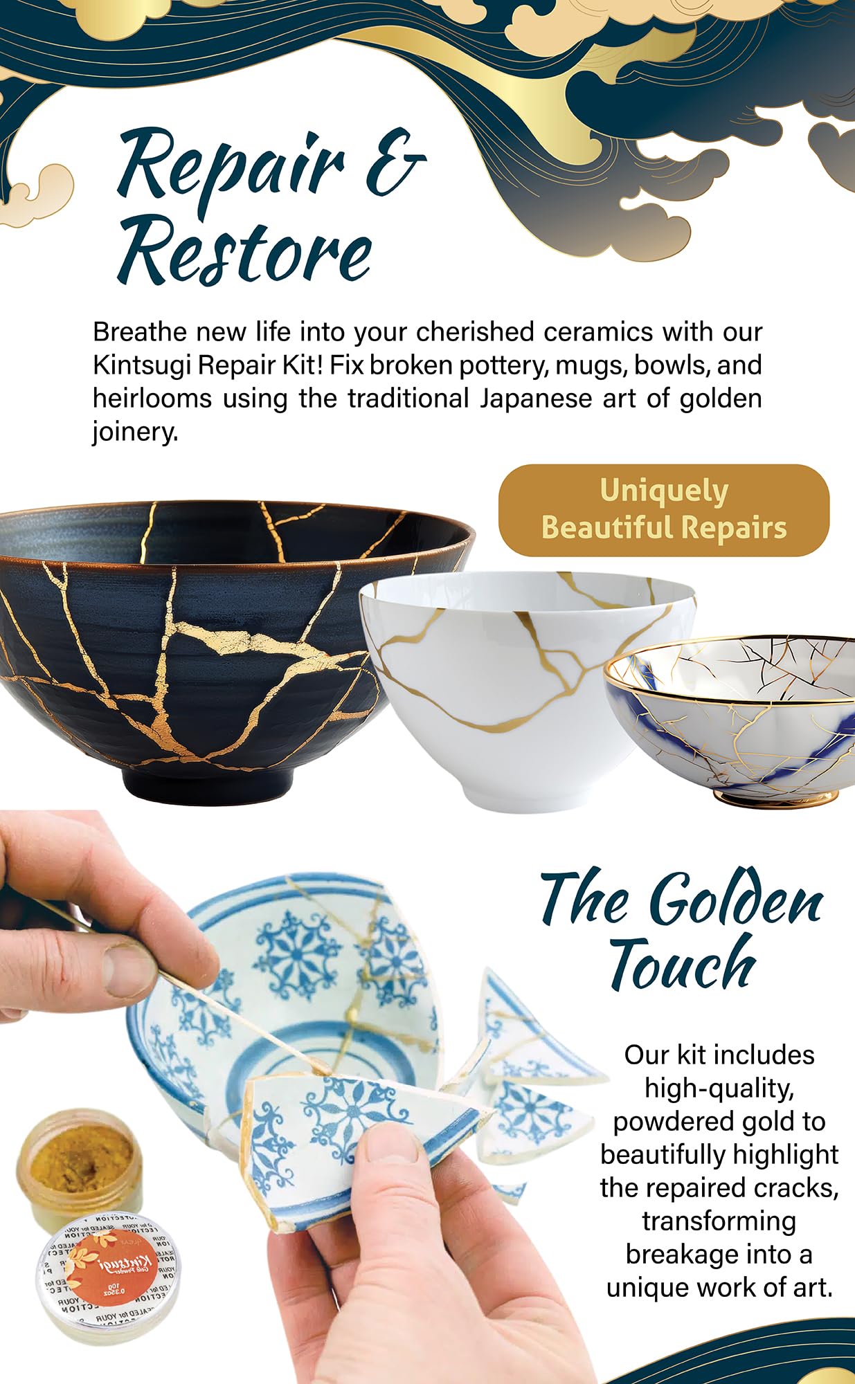 Amazon.com: Kintsugi Repair Kit for Ceramics, Kintsugi Japanese