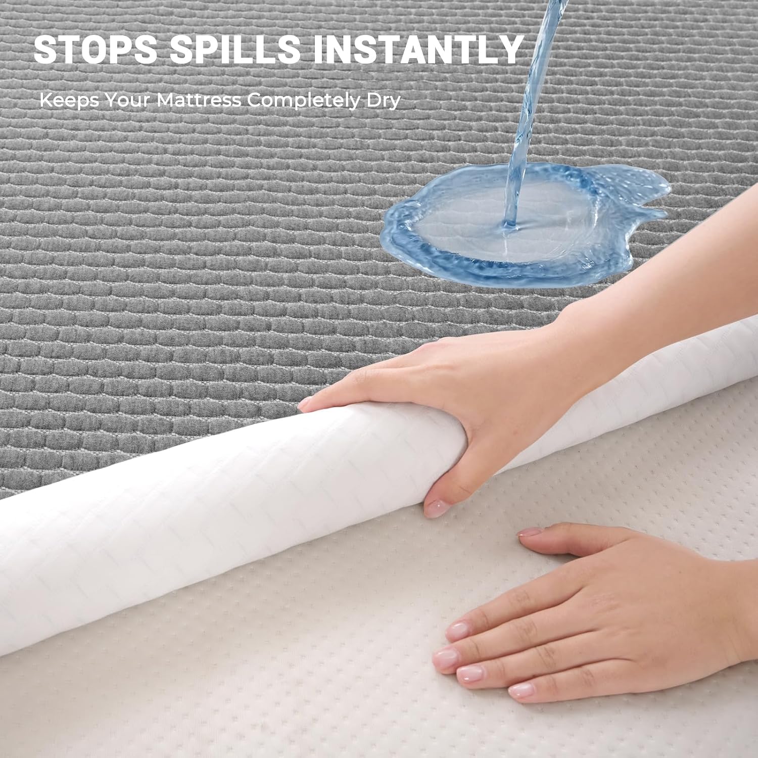 King Waterproof Mattress Protector, Tencel Bamboo Cooling Breathable Mattress Cover with Deep Pocket, Noiseless Fitted Mattress Pad, Soft Mattress Procter King Size Bed, 78"x80"