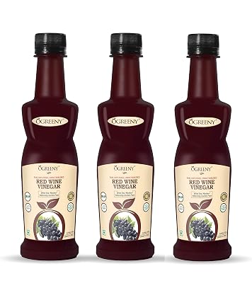 OGREENY Red Wine Vinegar |Balsamic Vinegar Organic Non Alcoholic Drink for Weight Loss 350 ml (Pack of 3 )