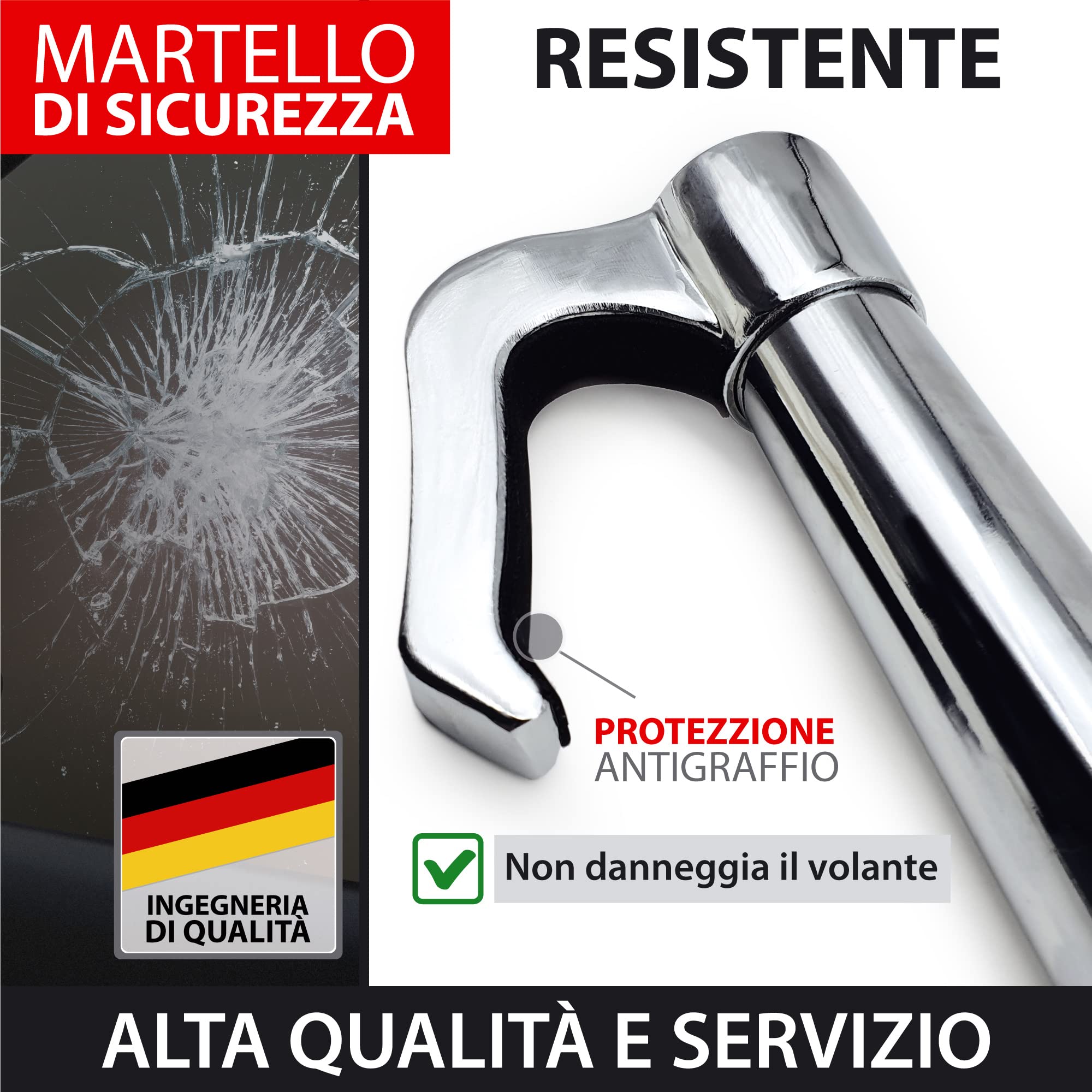 KRASER KR837 Antifurto Auto Blocca Sterzo Pedale Alta Sicurezza Compatta Gancio Telescopico