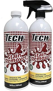 TECH Stain Remover, 24 oz Spray Bottle, 2-Pack, For Carpet, Clothes, Upholstery, and Other Fabrics