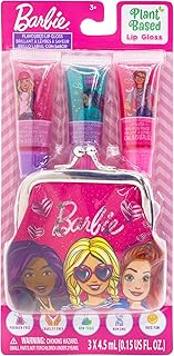 Townley Girl Barbie Coin Purse and Plant-Based Lip Gloss Set, Cute Pouch Wallet Small Money Bag Toy, Ages 3 and Up