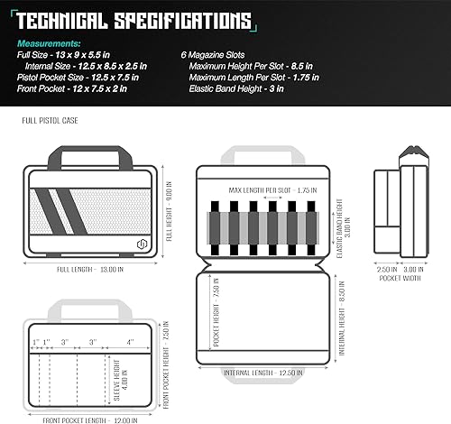 Miniatura 7 de Savior Equipment Specialist Series - Funda táctica para arma de fuego con doble alcance, discreta bolsa de pistola para caza al aire libre,