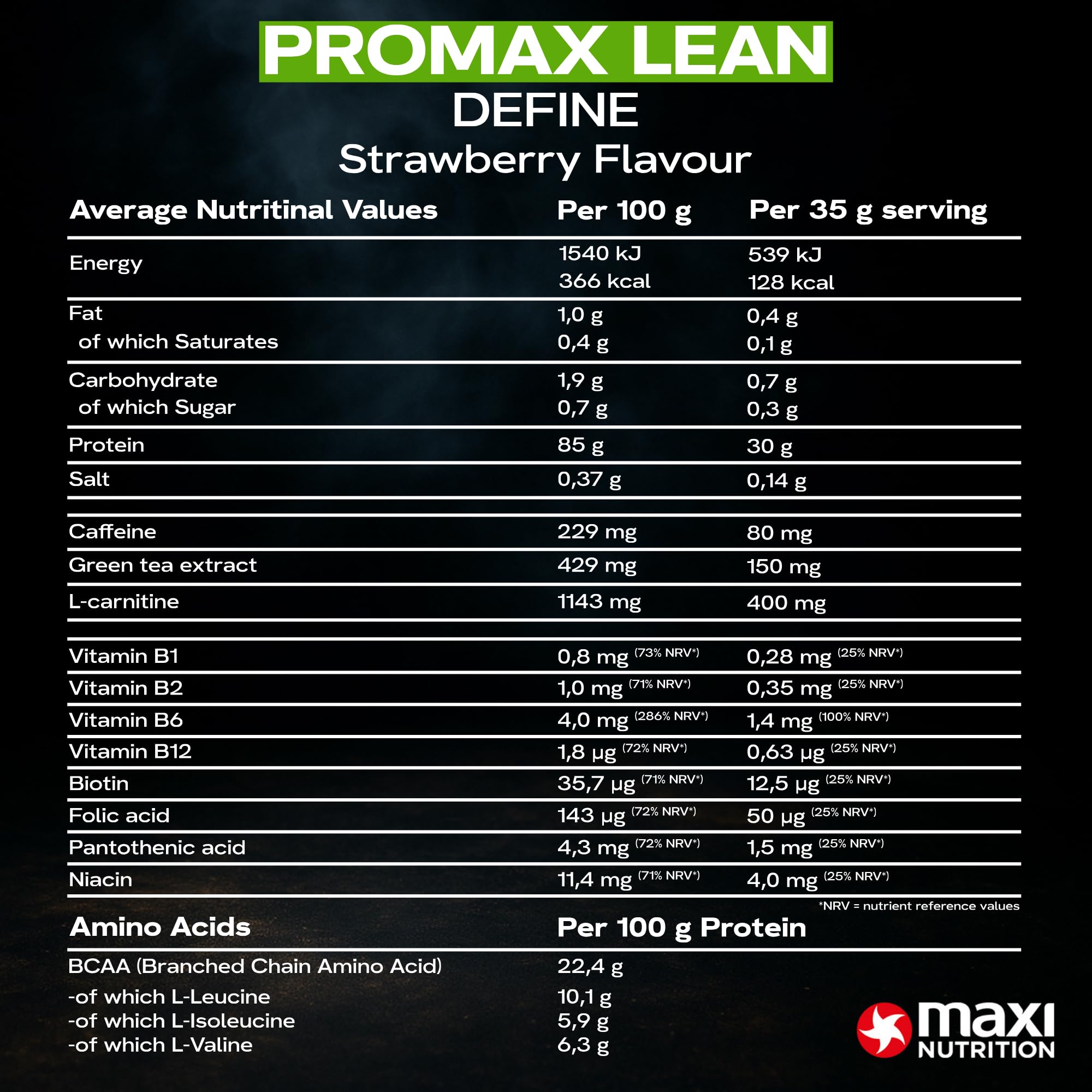 MaxiNutrition Promax Lean Vanilla Define, Whey Proteinpulver für Gewichstmanagement und effektiven Muskelaufbau, Zuckerfrei, Fettfrei