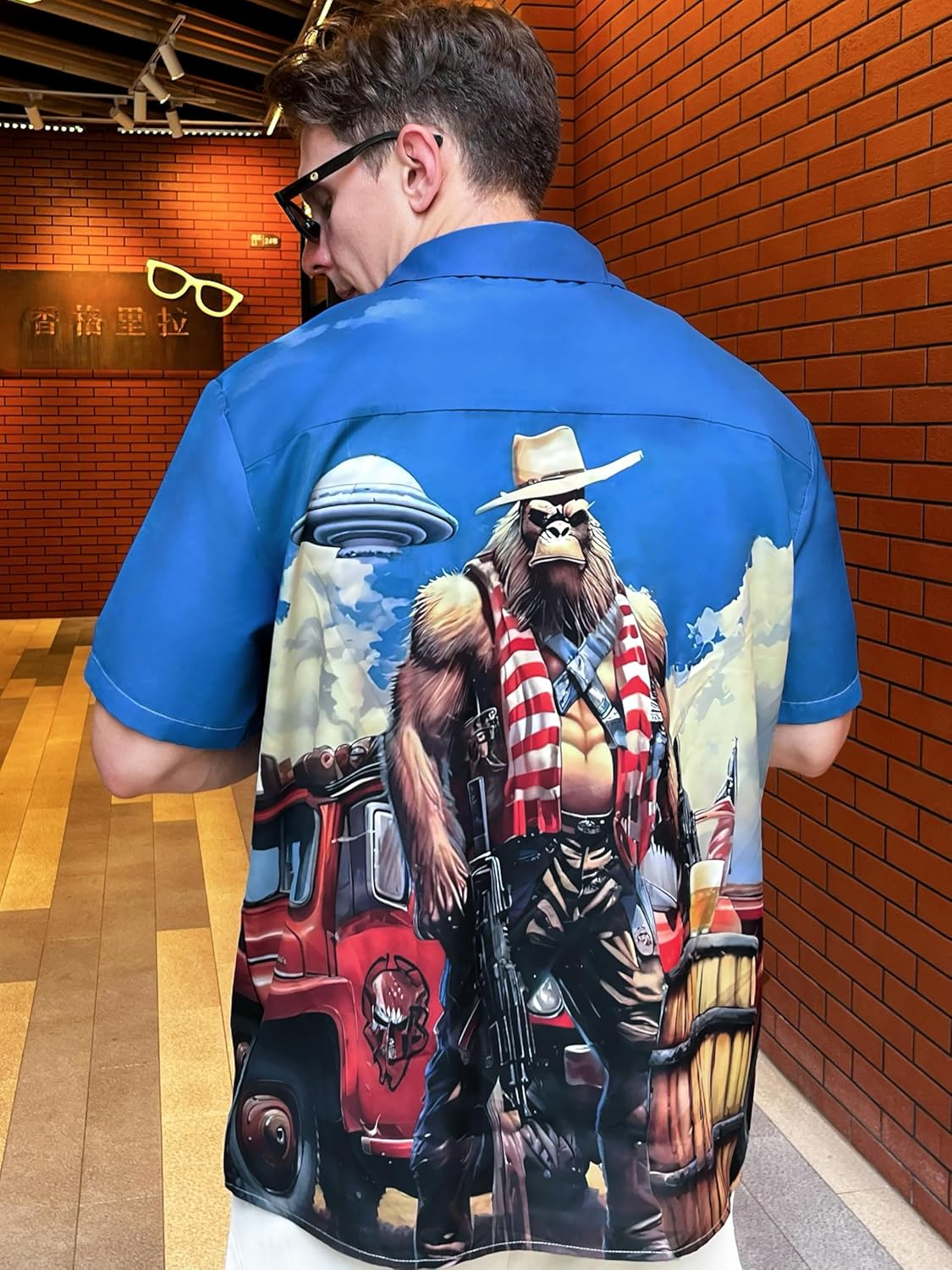 Men's Button Down Shirt Funny Western Printed Casual Summer Beach Party BBQ Short Sleeve Shirts - Image 6