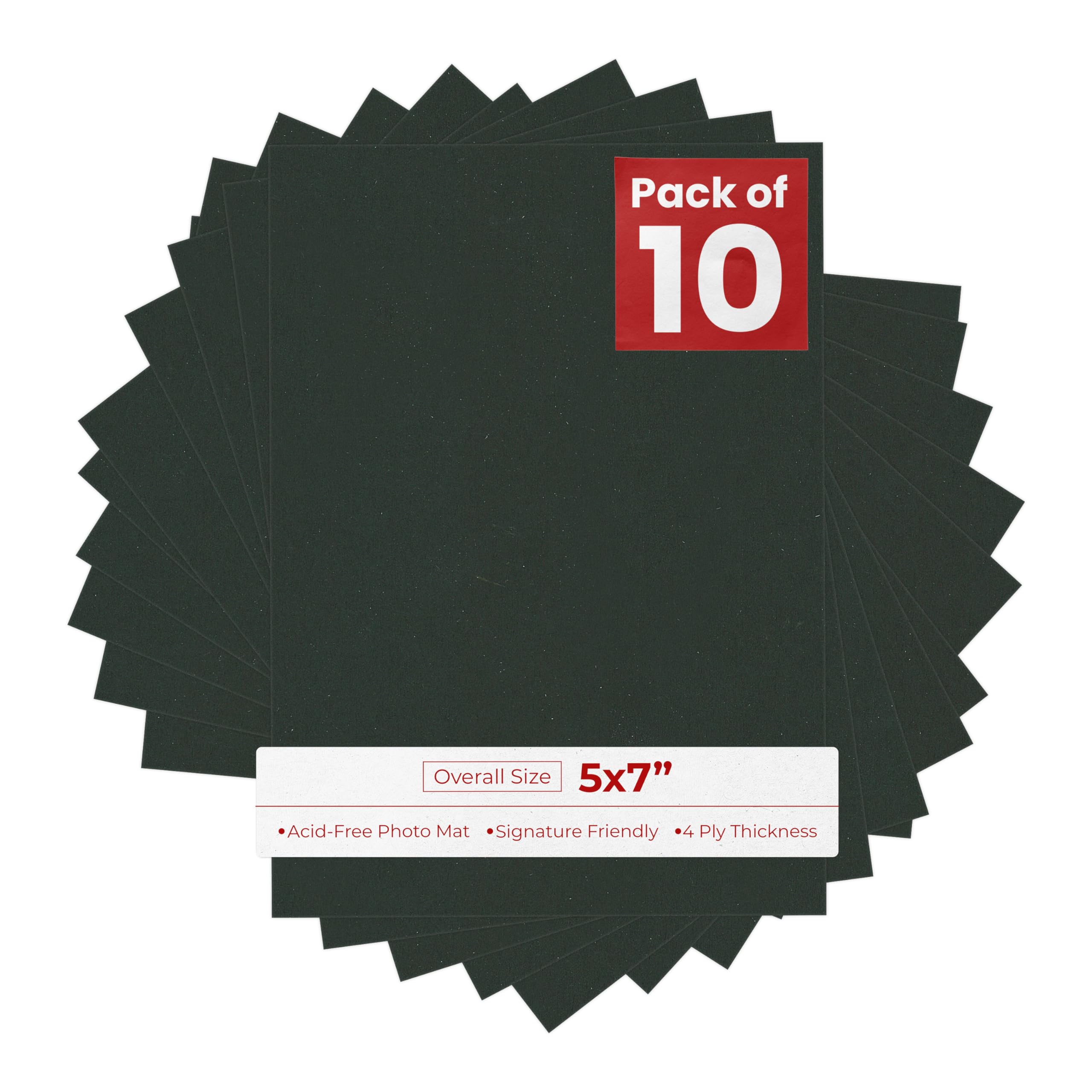Textured Black 5x7 Backing Board - Uncut Photo Mat Board (10-Sheets)-image-5