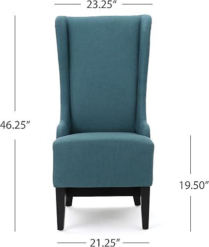 Miniatura 3 de Christopher Knight Home Silla de comedor de tela Callie, color verde azulado: 23.25 pulgadas de profundidad x 28.75 pulgadas de ancho x 46.25