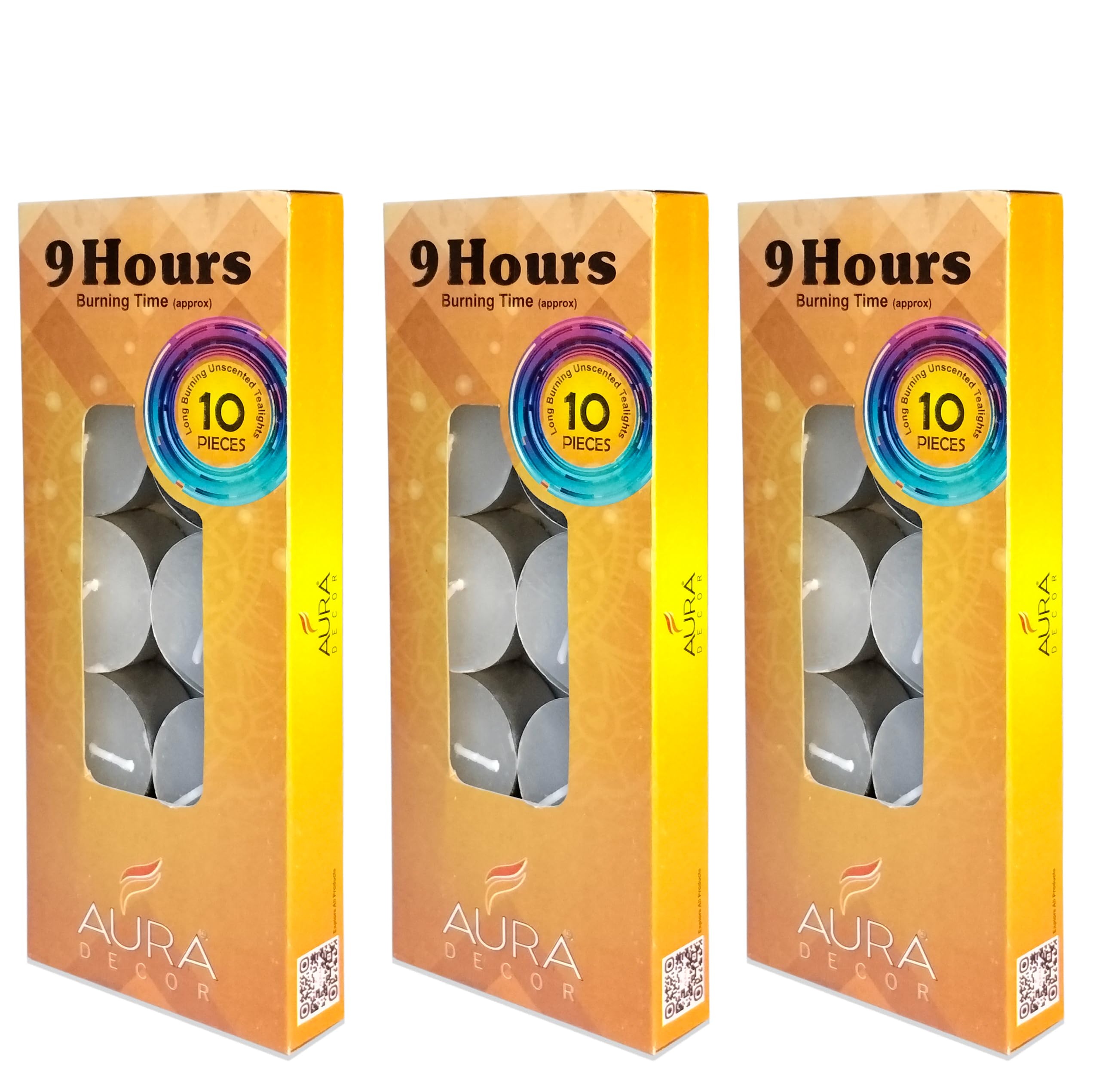 Smokeless Tealight Candles 100% Pure Wax, Unscented, 9 Hours Burning time, White Unscented Tea Light Candles (Pack of 30) Heavy Tealight