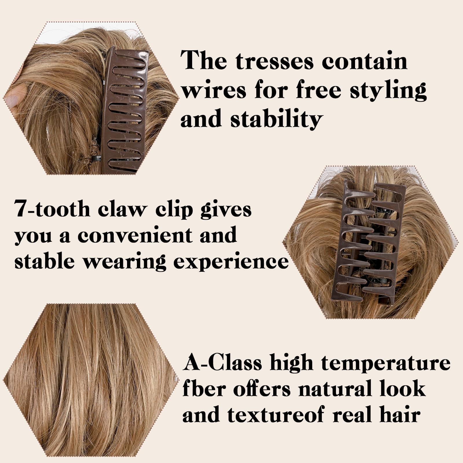MFDYMYGS Messy Bun Hair Piece Claw Clip - Image 4