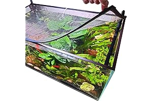 Magnetic Aquarium Cover Magnetic Mesh Lid with Auto-Open Feeding Hole and Closes Automatically