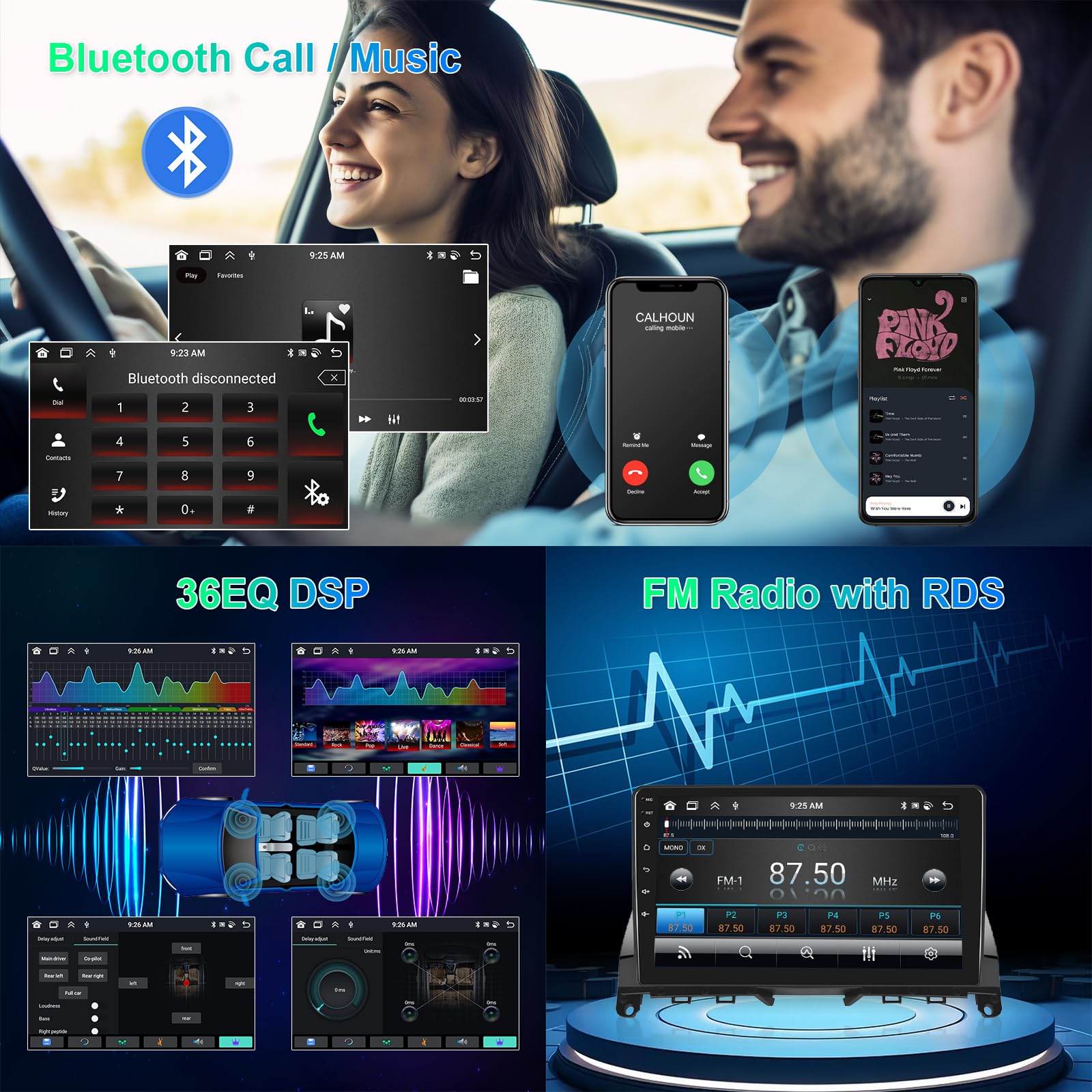 Hodozzy 8 Core Autoradio 4G+64G für Mercedes-Benz C-Klasse W204 S204 2007-2010 Android 9 Zoll IPS Bildschirm GPS Navi mit Carplay Android Auto Mirror Link 2DIN Autoradio Bluetooth DSP WiFi RDS Kamera