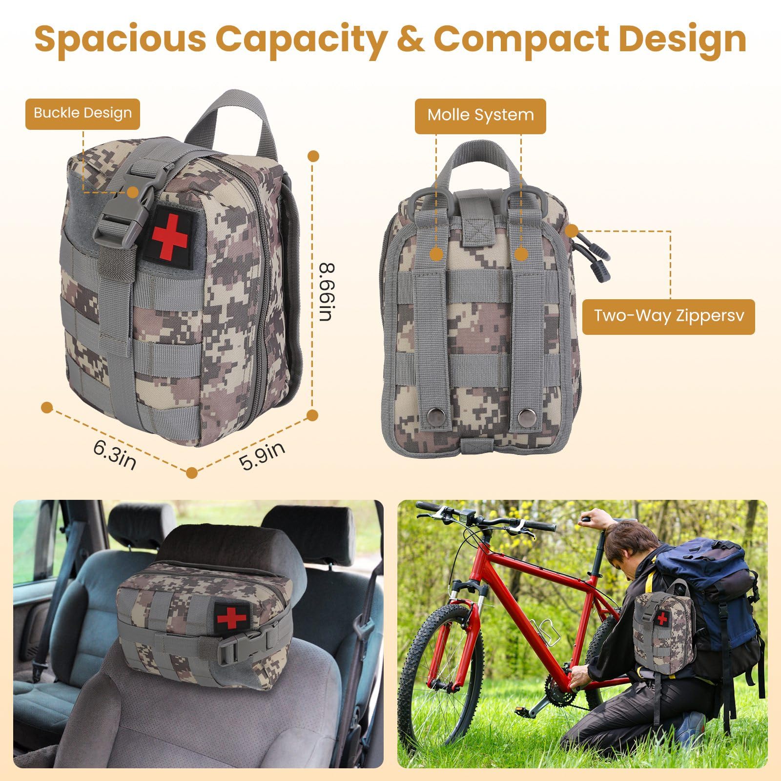 125 Pcs Survival Kit with First Aid Supplies, Tactical Emergency Gear for Outdoor Adventures, Hiking, Camping, Hunting, Fishing, Earthquake & Disaster Preparedness for Men & Women