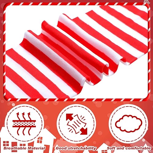 Miniatura 2 de SATINIOR Medias de Navidad para mujer hasta la rodilla, medias largas a rayas, medias por encima de la rodilla, regalos de Navidad