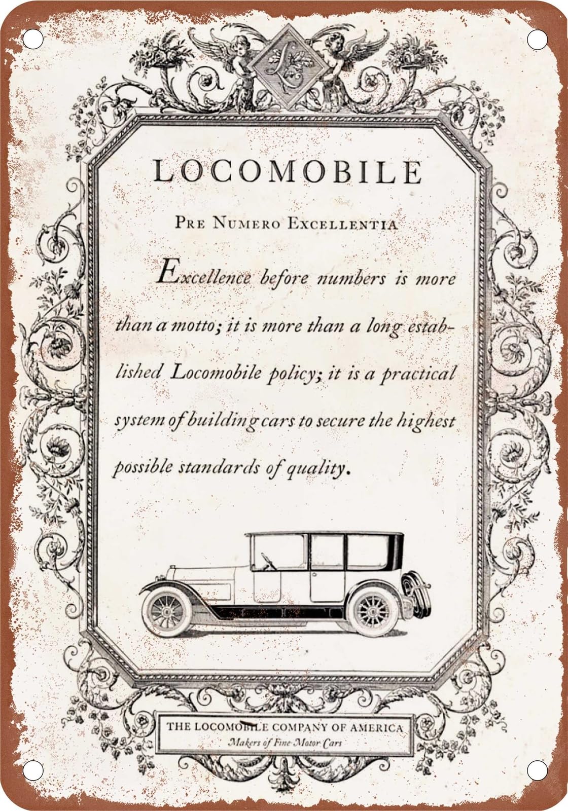 Miaomansenstore Metal Sign - 1918 Locomobile Vintage Ad 01 - Old Retro Rusty Look Home Decor