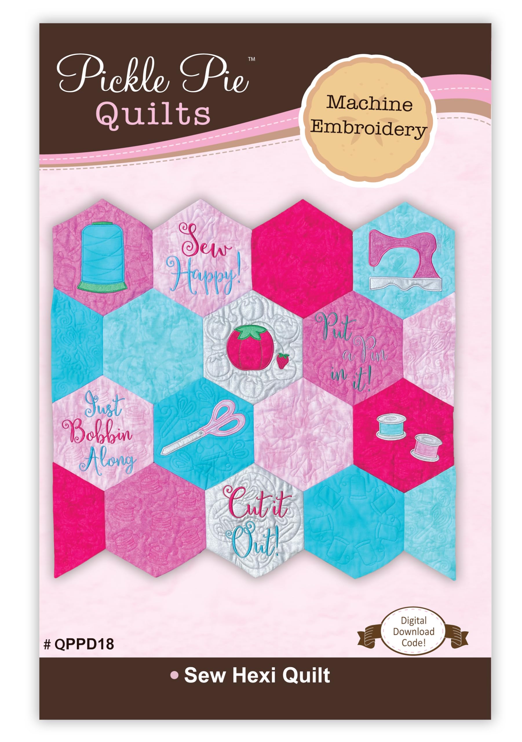 Sew Hexi Quilt in The Hoop Machine Embroidery Design Set