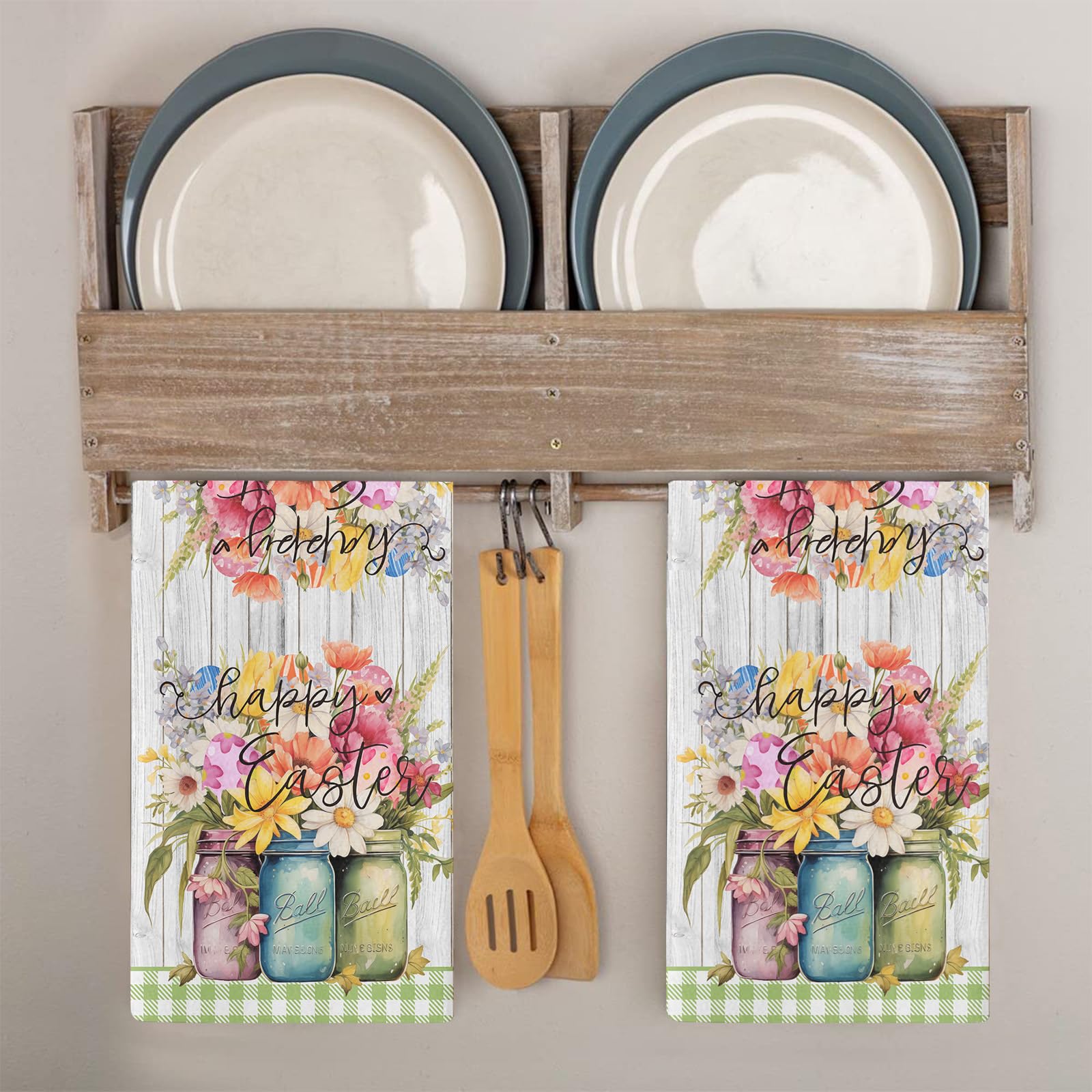 Trapos Cocina Flores De Jarrón Amarillo Paños de Cocina Absorbentes Microfibra Lavable Reutilizables Suaves Trapos de Cocina Toallas de Limpieza Baño Barra Picnic 4 Piezas (40x60 cm)