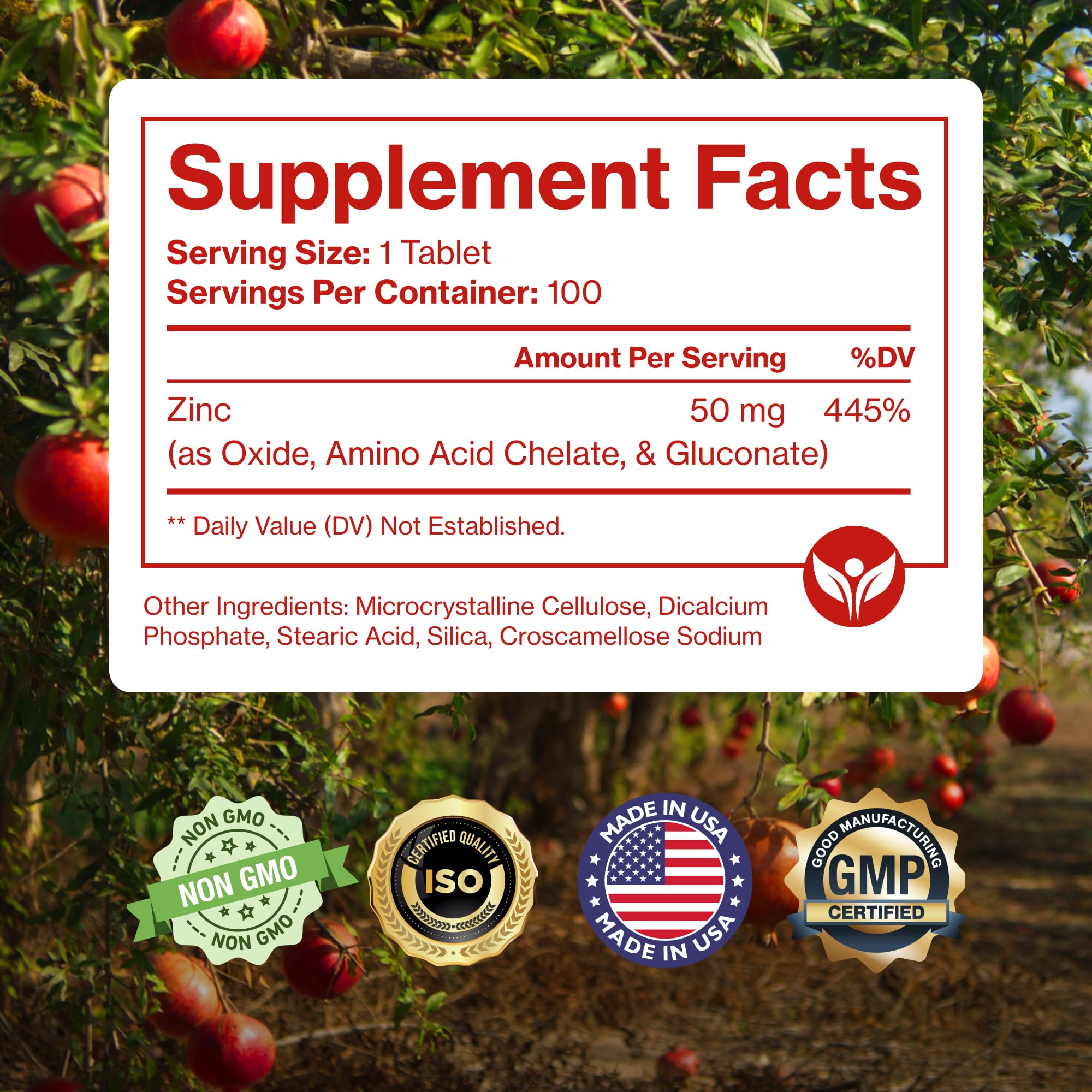 Mega Zinc Supplement 50mg, 3-in-1 Zinc Complex, 100 Tablets — Amazon image 7
