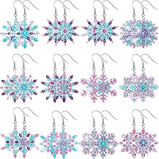 Remuuly 12 Pairs Christmas Diamond Art Earrings Making Kit 5D DIY Dangle...