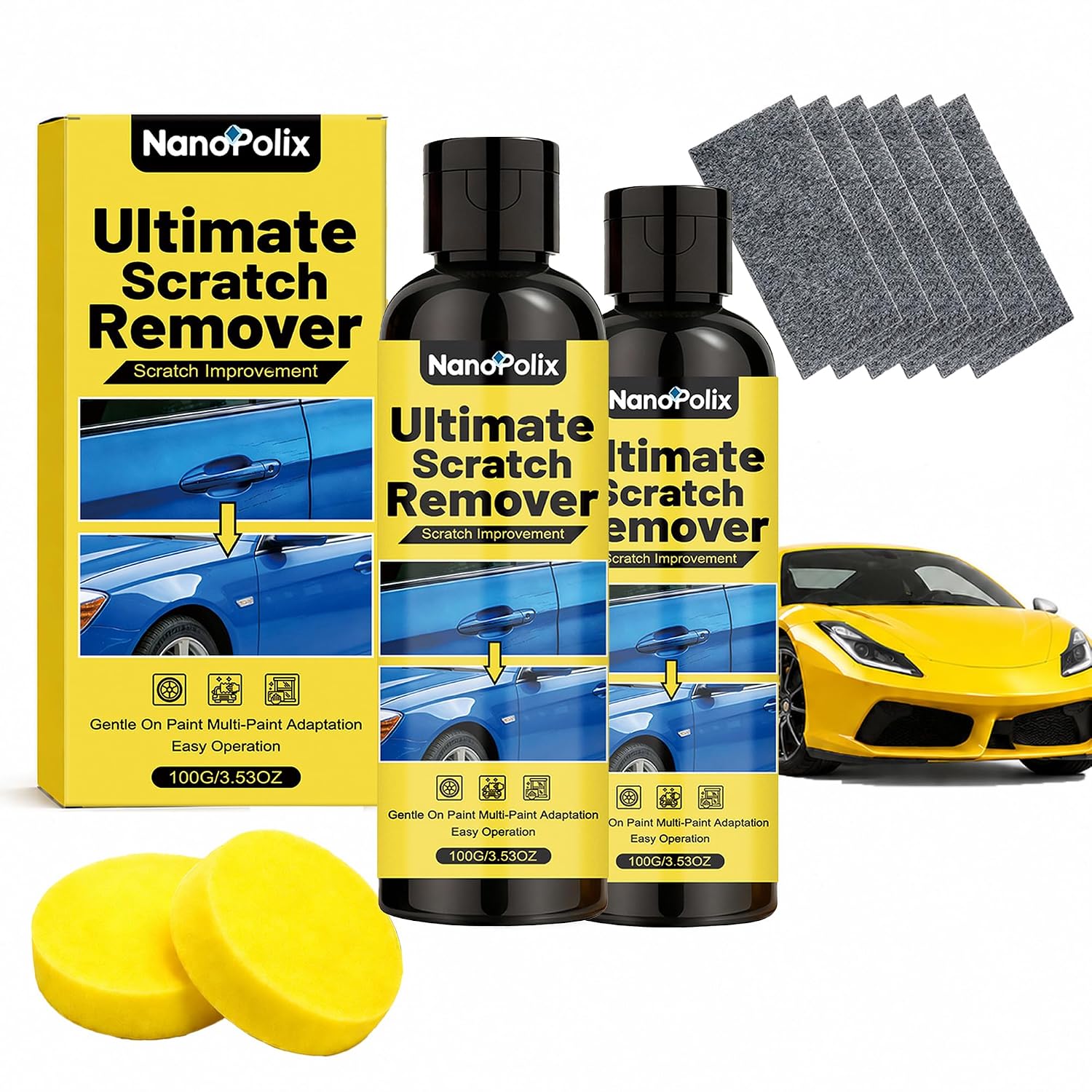 Ultimate Scratch Remover 100g for Cars with Cloth & Sponge