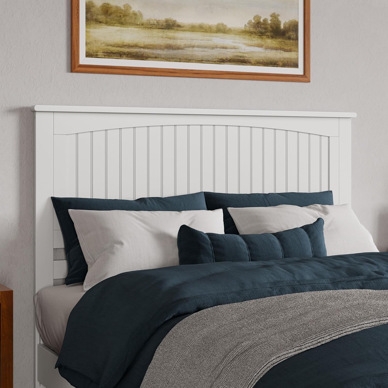 AFI, Naples Queen Solid Wood Low Profile Platform Bed, White