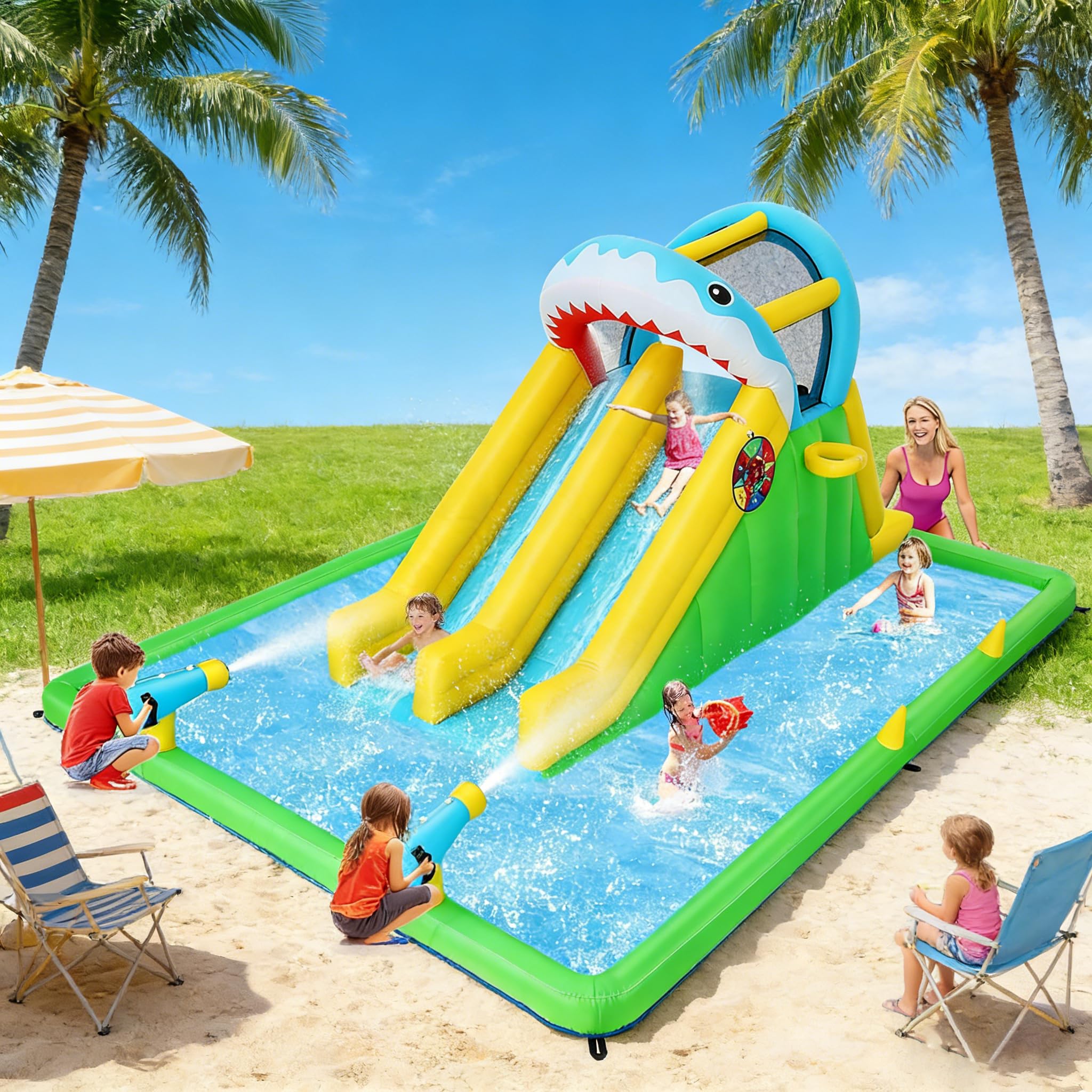 70% Off 8-in-1 Inflatable Water Bounce House for Kids
