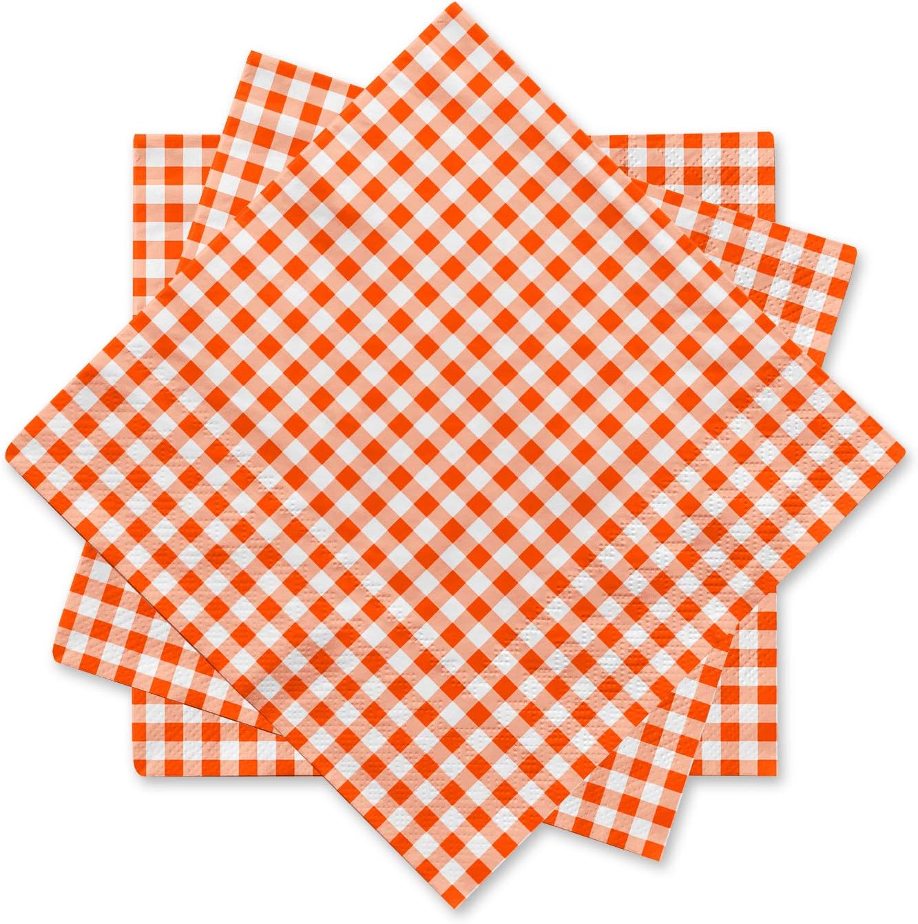 Gatherfun Disposable Paper Napkins 3ply Orange and White