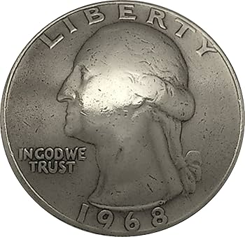 Amazon | コンチョ 25セント 白銅貨 ワシントン 1968年 (昭和43年