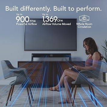 Vornado Airbar 6 Tower Fan and Horizontal Air Circulator with Remote Control, 44-Inch, 3 Speed Settings, Multi-Directional Airflow, Touch Control, Versatile Cooling Power, Magnetic Base, Black
