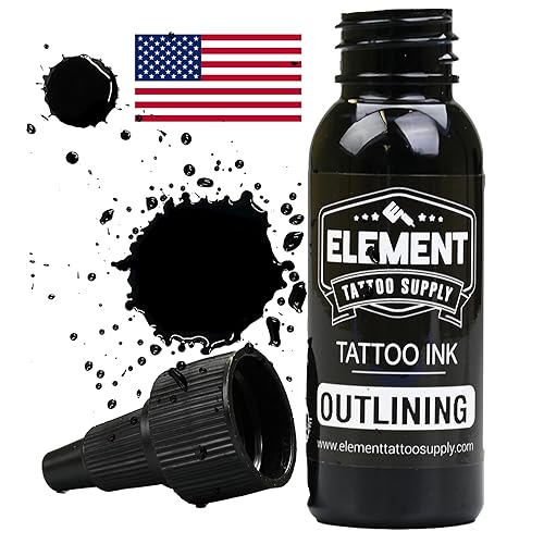 Tinta de tatuaje negra - Forro - Sombreado - Tatuaje de color - Nighthawk - Botella de 1 oz
