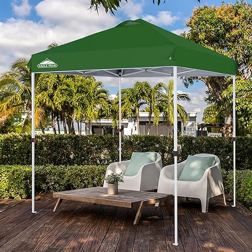 Miniatura 8 de EAGLE PEAK Tienda de campaña desplegable con bolsa de transporte con ruedas, 8 estacas, 4 cuerdas, toldo de tienda de campaña fácil de instalar, 6.6