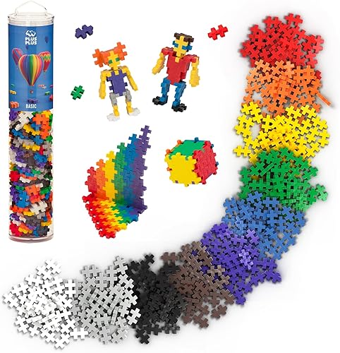 PLUS PLUS - Tubo de juego abierto - Tallo de construcción de 240 piezas/juguete de vapor, mini bloques de rompecabezas entrelazados para niños -