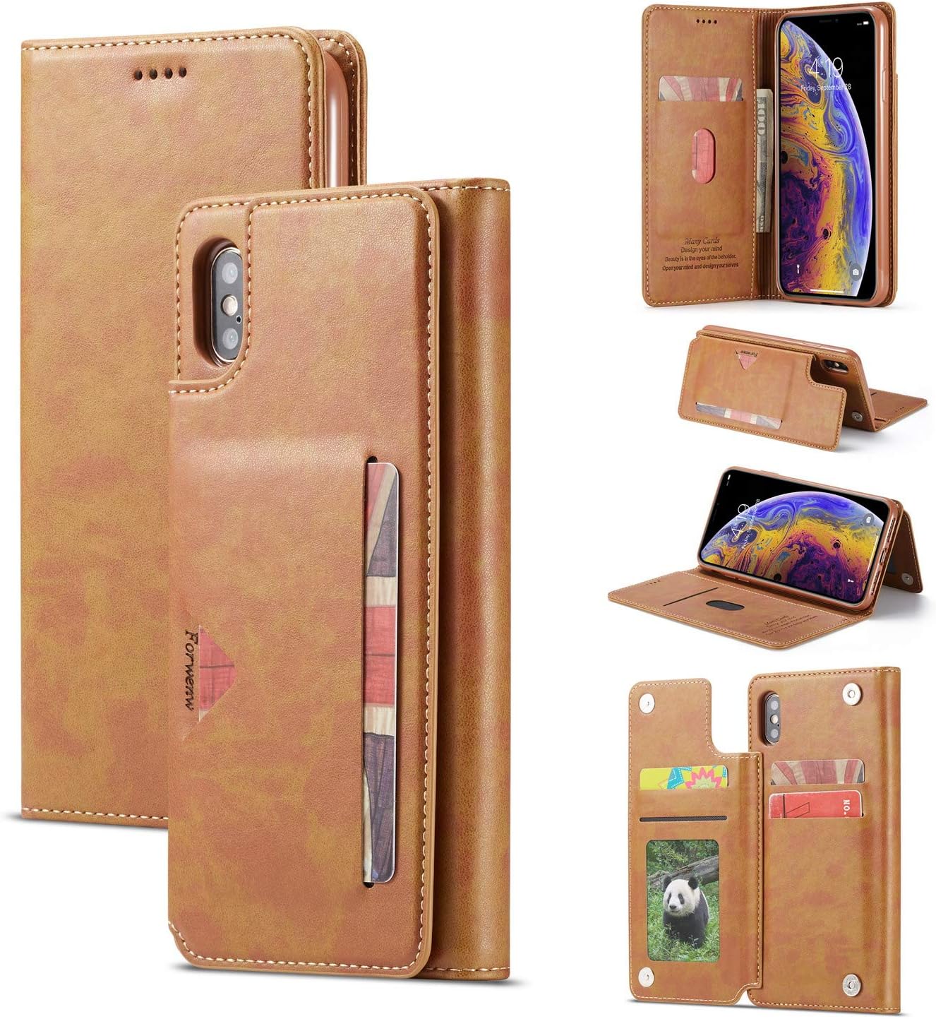 Forwenw iPhone XS Max Wallet Case, Premium PU Leather iPhone XS Max