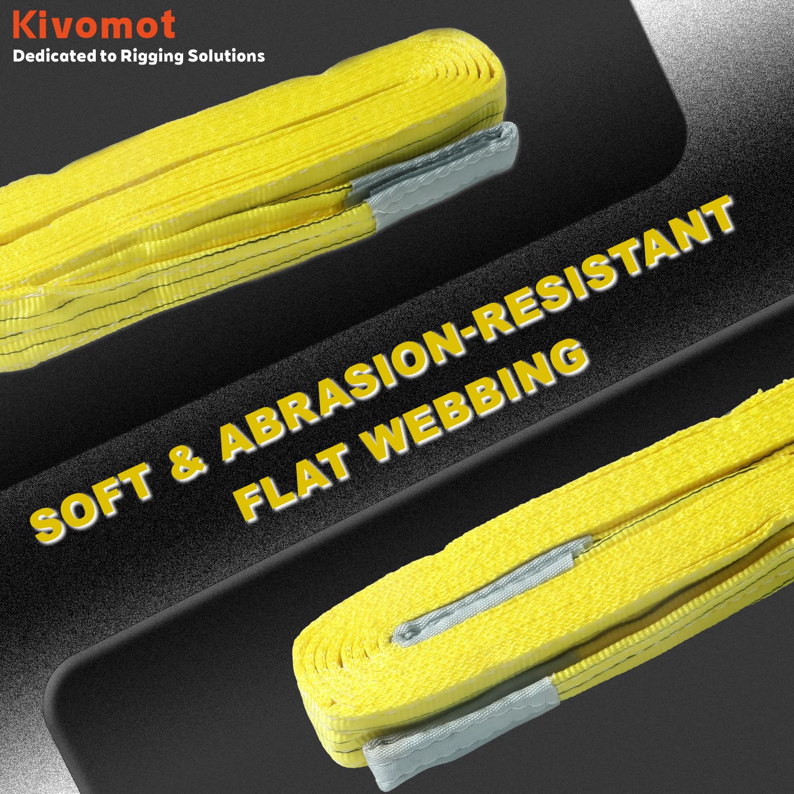 Polyester Lifting Slings - 3 Ton, 2 Pack -3
