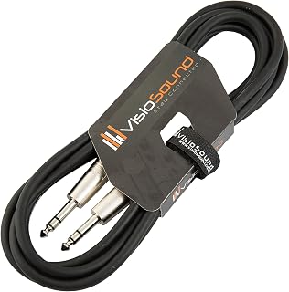 6.35mm 1/4" Stereo TRS Jack to TRS Jack Lead/Balanced Signal Audio Patch Cable 3m Black