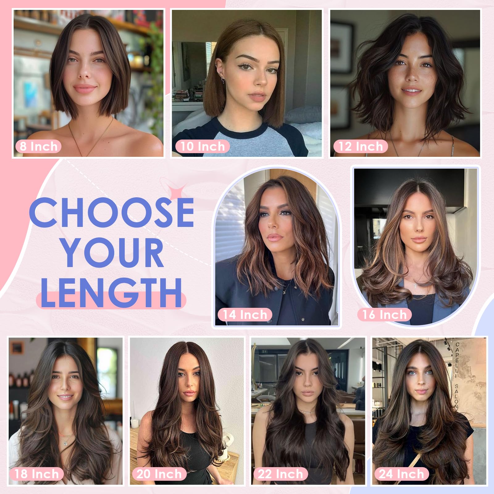 Elailite Clip in Hair Extensions Real Human Hair - 8 Pieces Thin Weft Full Head Remy Hair Straight - #18/613 Ash Blonde Mix Bleach Blonde - 8 Inch (45 g) — view 8