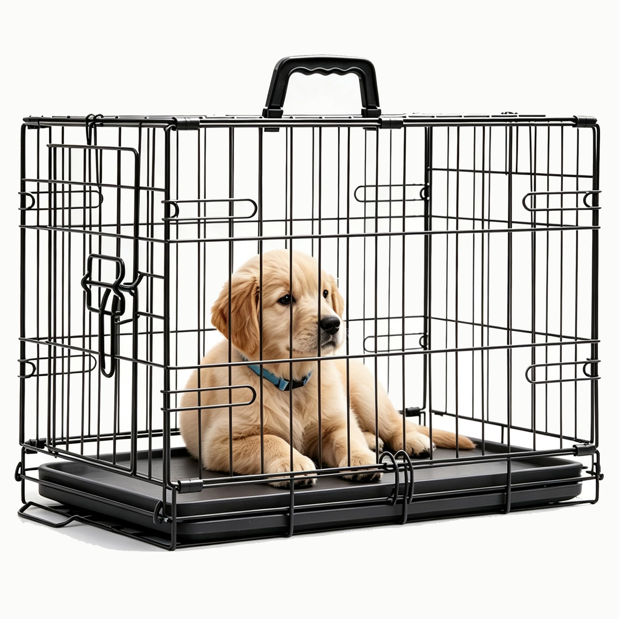 Small Dog Crate 30 Inch Foldable Single Door Dog Cage Pet Kennel