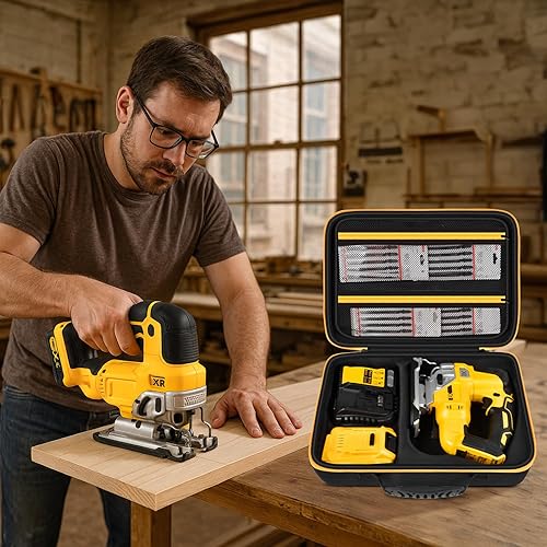 Miniatura 5 de ANKHOH Funda para sierra de calar DEWALT 20V MAX XR DCS334B, bolsa de almacenamiento de herramientas eléctricas para hoja de sierra de habilidad,