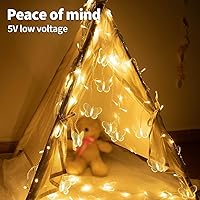 Vista 29 de Butterfly Curtain Lights 13ft 96 LED Twinkle Fairy Lights 8 Modes String Lights with Remote, Butterfly Hanging Decoration for Bedroom Dorm Wall