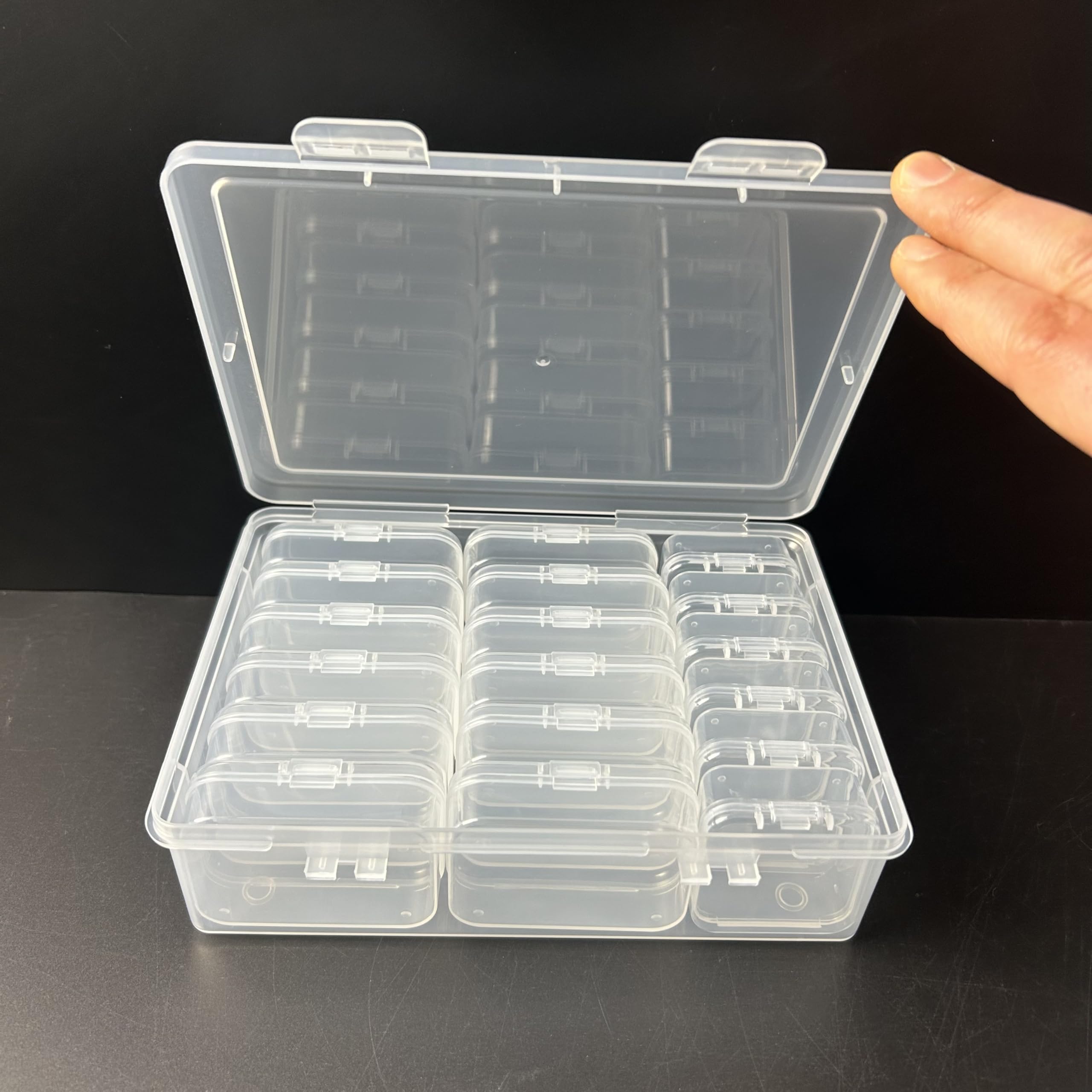 Perlen-Aufbewahrungs-Organizer – Mini-Aufbewahrungsboxen mit Scharnierdeckel, Organizer für kleine Gegenstände, Perlen, Handwerk, Schmuck und DIY-Nagelkunst-Zubehör – perfektes Geschenk für Hobbyisten
