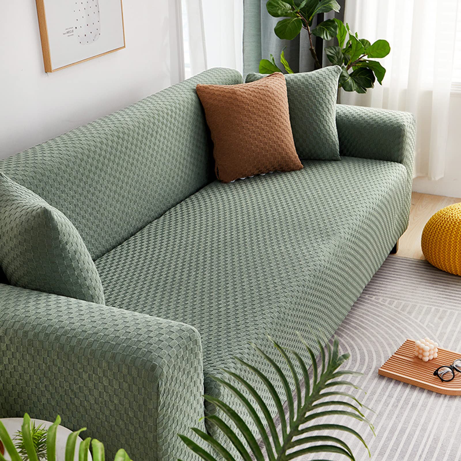 Housse de canapé extensible antidérapante en jacquard pour protection de meuble