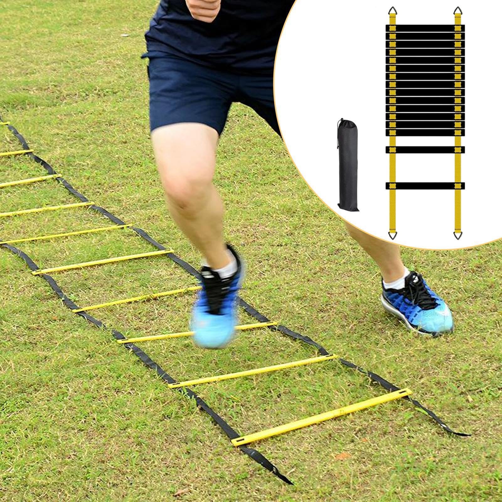 Składana drabina treningowa, przenośny sprzęt fitness, drabina zwinności z regulowanymi szczeblami, profesjonalne akcesoria sportowe z łatwą konfiguracją, materiały dla sportowców piłka nożna piłka