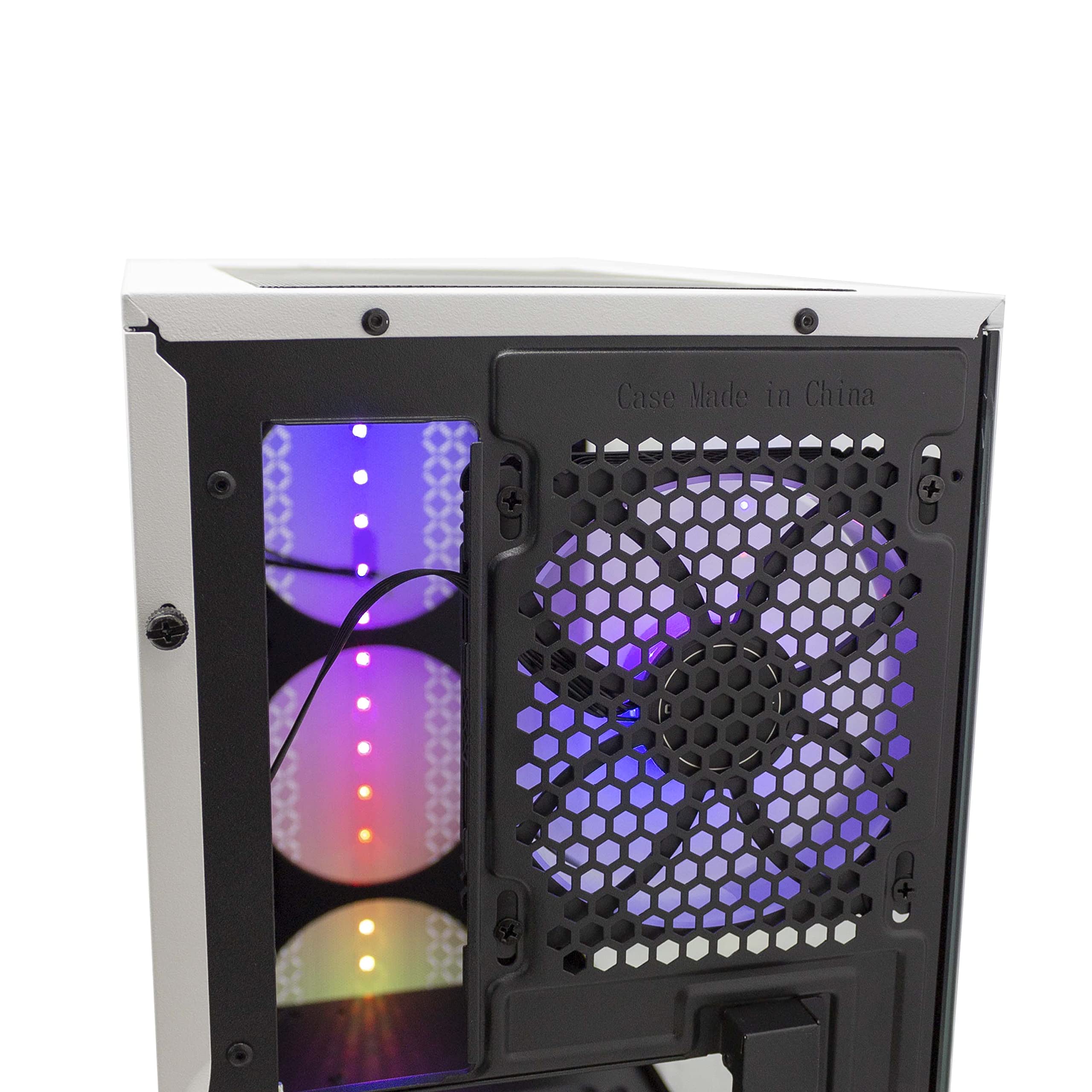 Simpletek Caja RGB Cabinet Gaming Gaming ATX Micro Mini Blanco White USB 3.0 Audio HD LED Rainbow strip Ventilador PC Fijo Montado