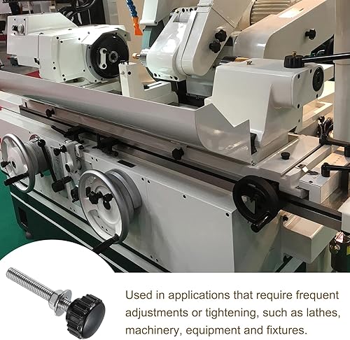 Miniatura 387 de uxcell Juego de 4 perillas moleteadas, tornillos de pulgar con tuercas y arandelas, rosca macho métrica M6 x 1.378 in, cabeza de plástico de 0.984