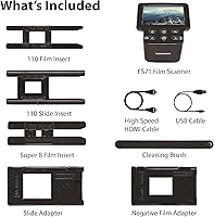 Vista 9 de Magnasonic Escáner de película todo en uno de 24 MP con pantalla grande de 5 pulgadas y HDMI, convierte películas de 1.378 in/126/110/Super 8