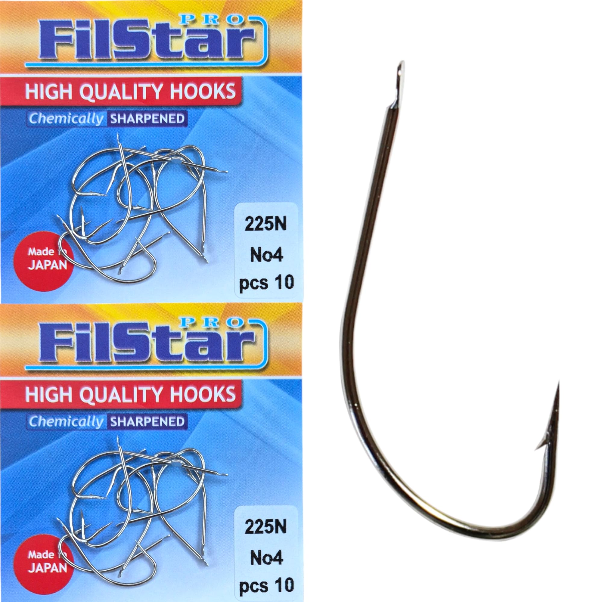 PRO FILSTAR 20 Pieces Fishing Hook Set N4, Carp Fishing Hooks, Carp Fishing Accessories, Barbed Carp Hooks